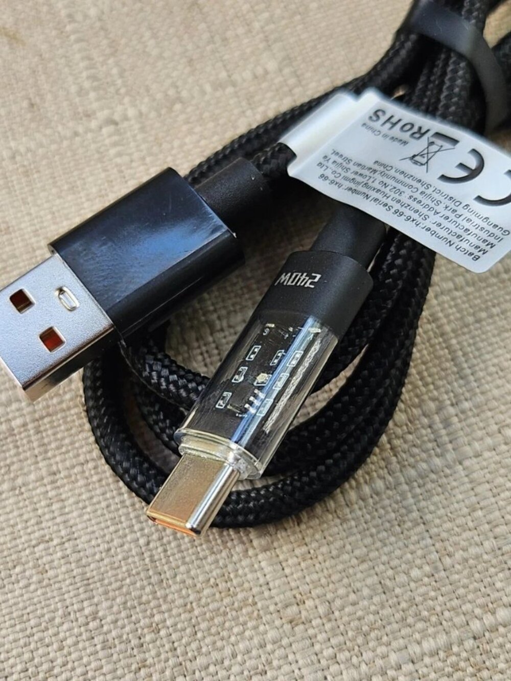 240W High Power USB-C Fast Charging Cable with LED Power Display Universal New